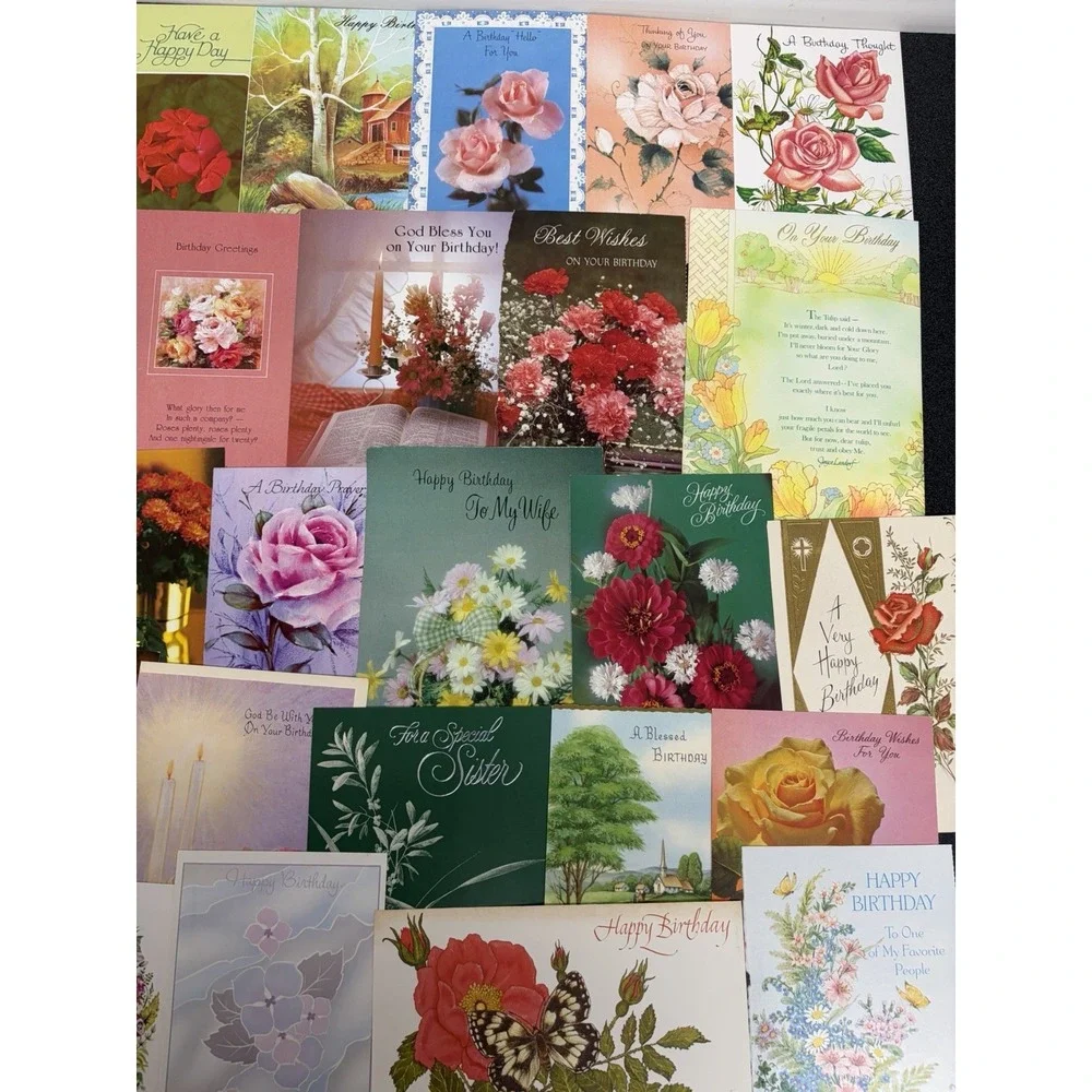 Vintage Birthday Cards Some Fronts ONLY Scrapbooking Crafts Decoupage Lot of 50+